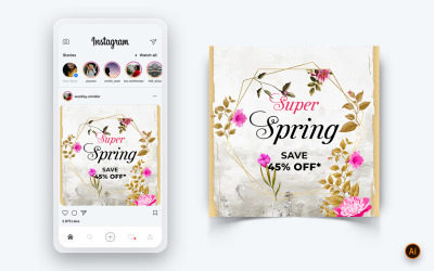 Social Media Instagram Post Design-Vorlage für die Frühlingssaison-11