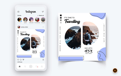 Travel Explorer and Tour Social Media Modèle de conception de publication Instagram-11