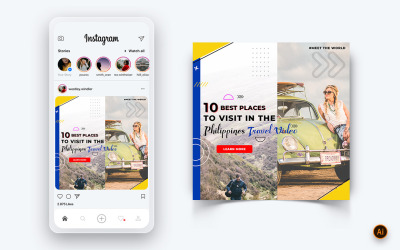 Travel Explorer and Tour Social Media Modèle de conception de publication Instagram-24