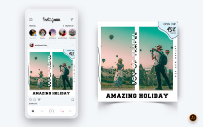 Travel Explorer e Tour Social Media Instagram Post Design Template-13