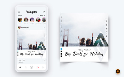 Travel Explorer e Tour Social Media Instagram Post Design Template-15