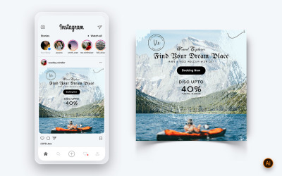Travel Explorer et Tour Modèle de conception de publication Instagram sur les médias sociaux-05