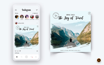 Travel Explorer och Tour Social Media Instagram Post Design Mall-01