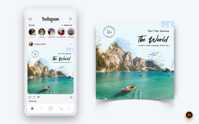 Travel Explorer och Tour Social Media Instagram Post Design Mall-04