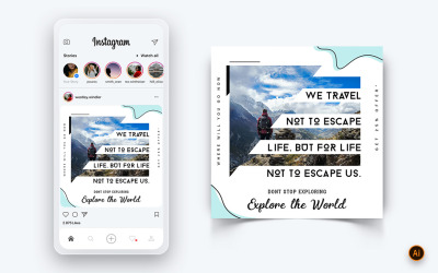 Travel Explorer och Tour Social Media Instagram Post Design Mall-06