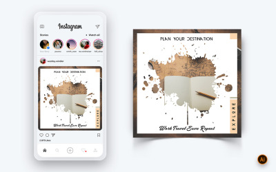 Travel Explorer och Tour Social Media Instagram Post Design Mall-07