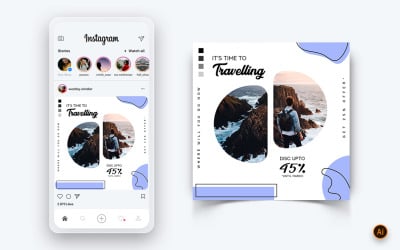 Travel Explorer och Tour Social Media Instagram Post Design Mall-11
