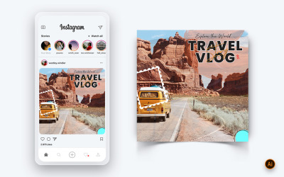 Travel Explorer och Tour Social Media Instagram Post Design Mall-18