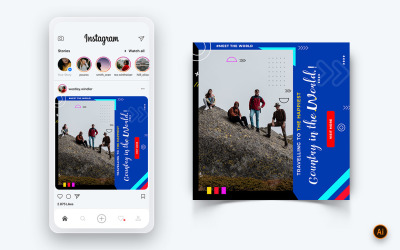 Travel Explorer und Tour Social Media Instagram Post Design Template-25