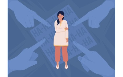 Upprörd kvinna och pekar fingrar illustration