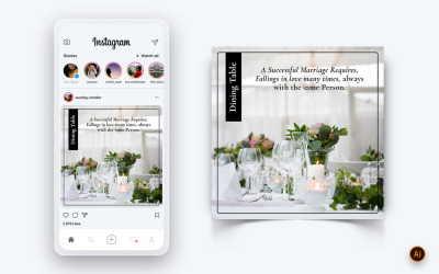 Bröllopsinbjudan Social Media Instagram Post Design Mall-05