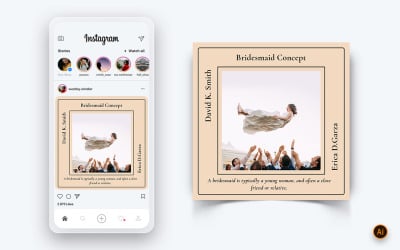 Bröllopsinbjudan Social Media Instagram Post Design Mall-06