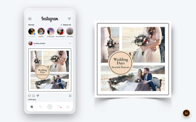Bröllopsinbjudan Social Media Instagram Post Design Mall-07