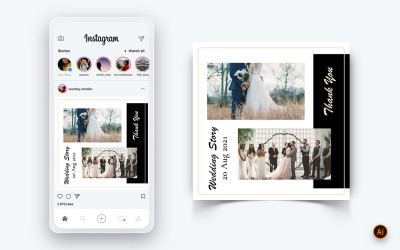Invito a nozze Social Media Instagram Post Design Template-08