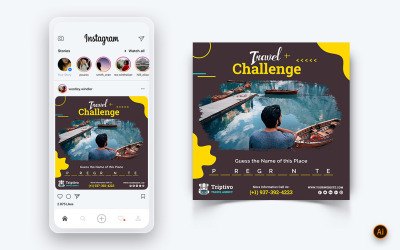 Modèle de conception de publication Instagram sur les médias sociaux de voyage et de voyage-13