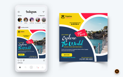 Modèle de conception de publication Instagram sur les médias sociaux de voyage et de voyage-21