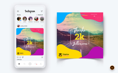 Modèle de conception de publication Instagram sur les médias sociaux de voyage et de voyage-22