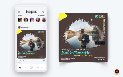 Resa och resor Sociala medier Instagram Post Design Mall-09