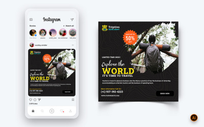 Resa och resor Sociala medier Instagram Postdesignmall-06