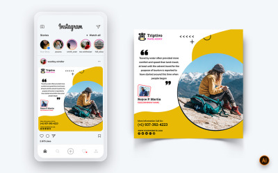 Resa och resor Sociala medier Instagram Postdesignmall-10