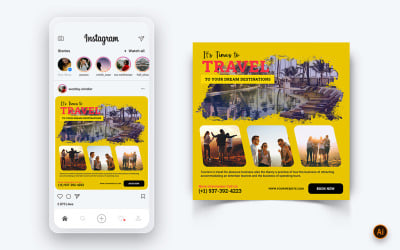 Resa och resor Sociala medier Instagram Postdesignmall-14