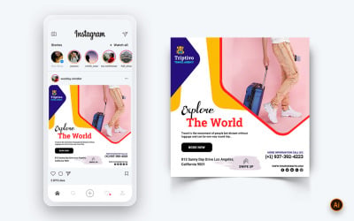 Resa och resor Sociala medier Instagram Postdesignmall-20