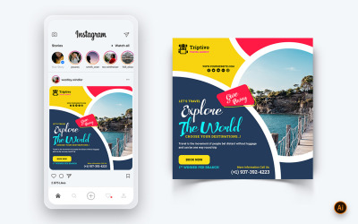 Resa och resor Sociala medier Instagram Postdesignmall-21