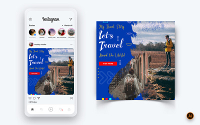 Travel Explorer e Tour Social Media Instagram Post Design Template-27