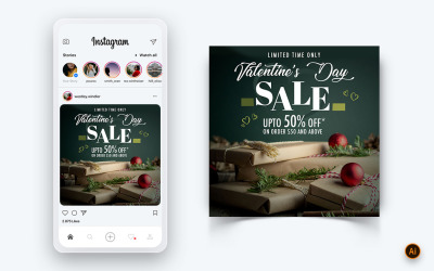 Valentines Day Party Social Media Instagram Post Design Template-03