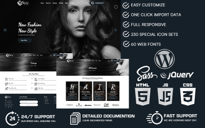 Haira - Frisör &amp;amp; Frisörsalong WordPress-tema