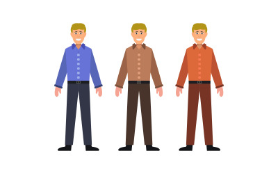 Man illustrated in vector on a white background