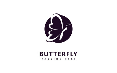 Modello di logo vettoriale farfalla. Segno del salone di bellezza V9