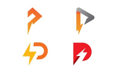 P-Power-Vektor-Logo-Vorlage. P-Buchstabe mit Machtzeichen V11