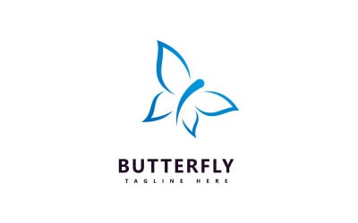 Schmetterling-Vektor-Logo-Vorlage. Schönheitssalonschild V6