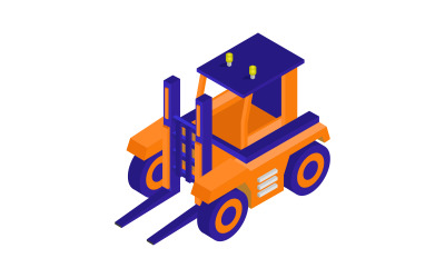 Forklift  in vector on a white background