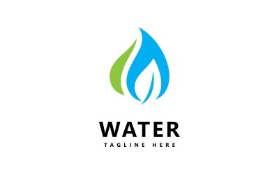 Goccia d&amp;#39;acqua Logo Design Vector V1