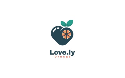 Logotipo de mascote simples da fruta do amor