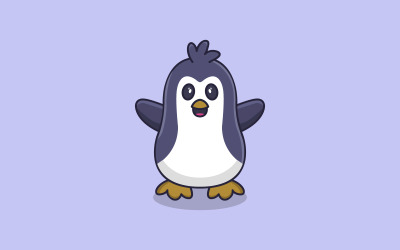 Penguin in vector on white background