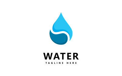 Wassertropfen-Logo-Design-Vektor V8