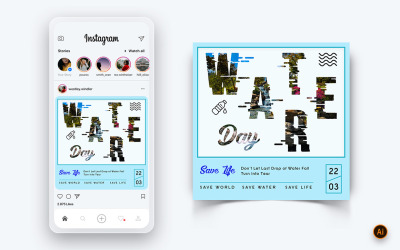 World Water Day Social Media Instagram Post Design Mall-04