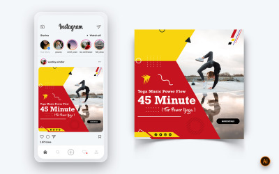 Yoga and Meditation Social Media Instagram Post Design Template-04