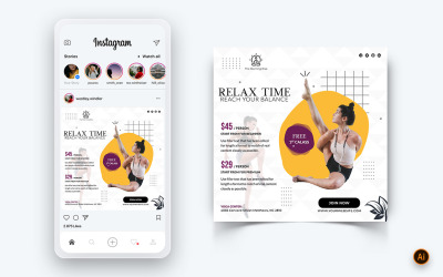 Yoga e meditazione Social Media Instagram Post Design Template-38