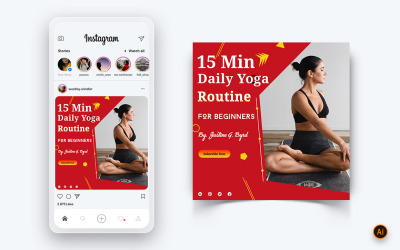 Yoga och meditation Sociala medier Instagram Post Design Mall-01