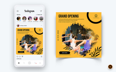 Yoga och meditation Sociala medier Instagram Post Design Mall-34