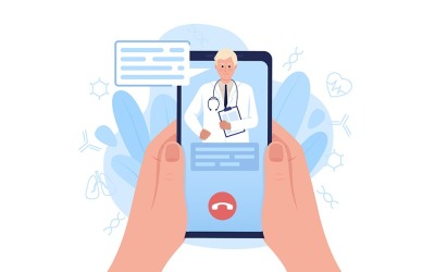 Servizio di telemedicina tramite illustrazione dello smartphone