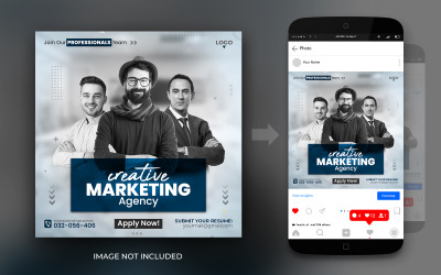 数字营销企业社交媒体 Instagram 和 Facebook 促销海报传单设计模板