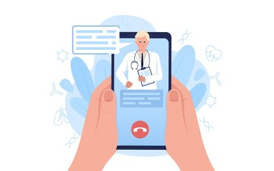 Telemedicina szolgáltatás okostelefon illusztráción keresztül