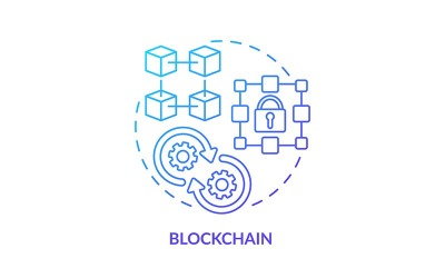 Blockchain blauw verloop concept icoon