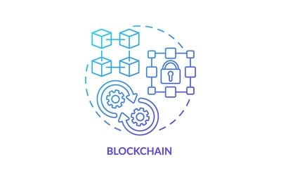 Blockchain Blue Gradient Concept Icon