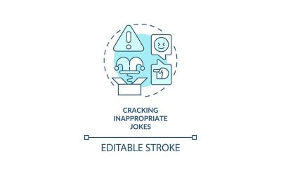 Cracking Inappropriate Jokes Turquoise Concept Icon